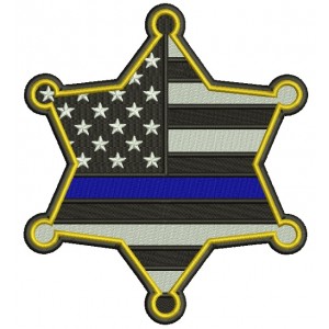 Police Badge With a Flag Filled Machine Embroidery Design Digitized Pattern