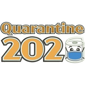 Quarantine 2020 Toilet Paper Wearing a Face Mask Applique Machine Embroidery Design Digitized Pattern