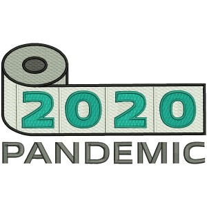 Toilet Paper 2020 Pandemic Filled Machine Embroidery Design Digitized Pattern