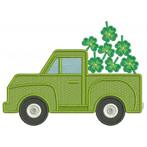 Truck Filled With Shamrocks St.Patrick's Day Filled Machine Embroidery Design Digitized Pattern