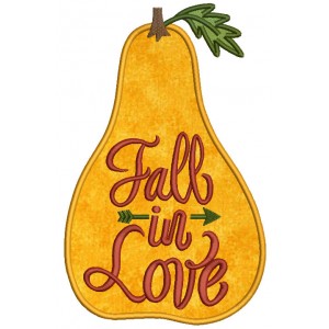Fall In Love Gourd Fall Applique Machine Embroidery Design Digitized Pattern