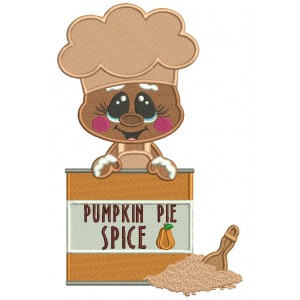 Gingerbread Man Pumpkin Pie Spice Fall Thanksgiving Filled Machine Embroidery Design Digitized Pattern
