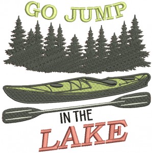 Go Jump Lake Canoe Filled Machine Embroidery Design Digitized Pattern