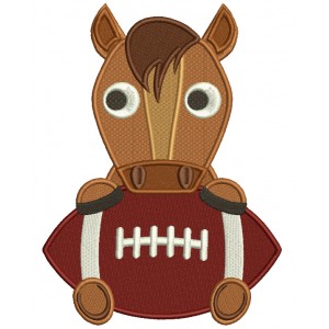 Horse With a Football Sports Filled Machine Embroidery Design Digitized Pattern