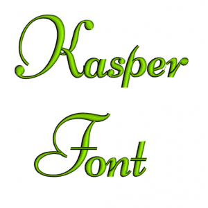 Kasper Font Machine Embroidery Script Upper and Lower Case 1 2 3 inches 