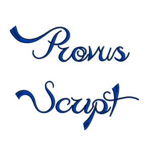 Provus Script Machine Embroidery Font Upper and Lower Case 1 2 3 inches 
