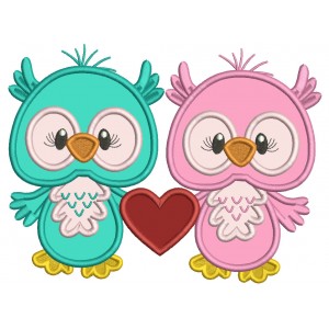 Two Cute On Love With a Big Heart Applique Valentine's Day Machine Embroidery Design Digitized Pattern