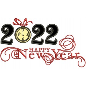 2022 Happy New Year Applique Machine Embroidery Design Digitized Pattern