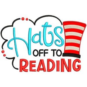 Hats Off To Reading School Applique Machine Embroidery Design Digitized Pattern