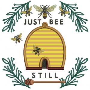 Just Bee Still Applique Machine Embroidery Design Digitized Pattern
