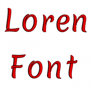 Loren Font Machine Embroidery Script Upper and Lower Case 1 2 3 inches