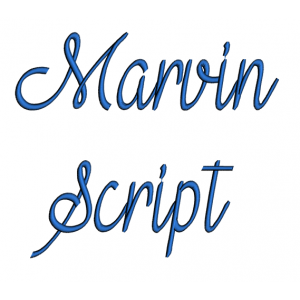 Marvin Script Machine Embroidery Font Upper and Lower Case 1 2 3 inches 