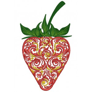 Ornate Strawberry Filled Machine Embroidery Design Digitized Pattern