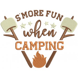 Smore Fun When Camping Filled Machine Embroidery Design Digitized Pattern