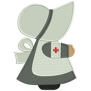 Sunbonnet Nurse Medical Filled Summer Machine Embroidery Design Digitized Pattern