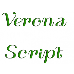Verona Script Machine Embroidery Font Upper and Lower Case 1 2 3 inches 