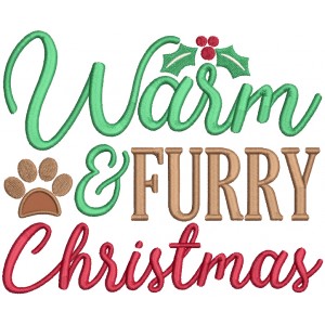 Warm And Furry Christmas Dog Paw Applique Machine Embroidery Design Digitized Pattern