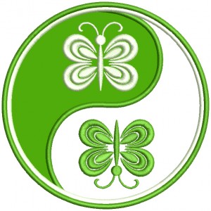 Ying Yang Butterflies St. Patricks Day Applique Machine Embroidery Design Digitized Pattern