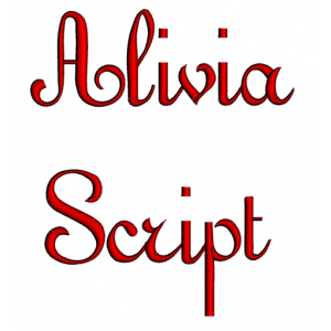 Alivia Script Machine Embroidery Font Upper and Lower Case 1 2 3 inches