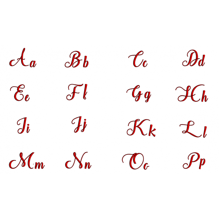 Altura Font Machine Embroidery Script Upper and Lower Case 1 2 3 inches