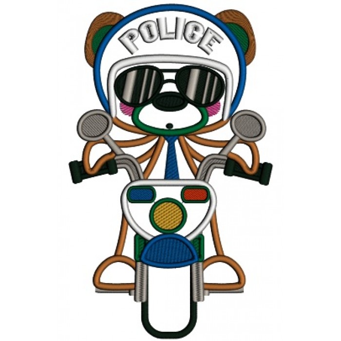 Police Bear Pattern Bear Police Officer Applique Machine Embroidery Digitized Design Pattern