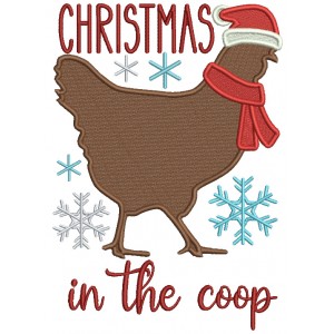 Christmas In The Coop Filled Machine Embroidery Design Digitized Pattern