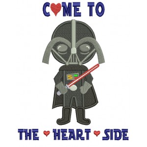 Come To The Heart Side Looks Like Darth Vader From Star Wars Filled Machine Embroidery Design Digitized Pattern