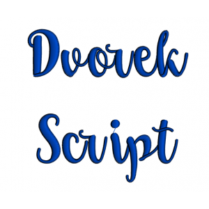 Dvorek Script Machine Embroidery Font Upper and Lower Case 1 2 3 inches