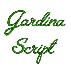 Gardina Script Machine Embroidery Font Upper and Lower Case 1 2 3 inches