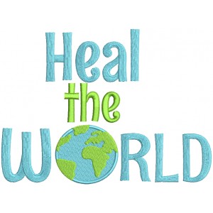 Heal The World Filled Machine Embroidery Design Digitized Pattern