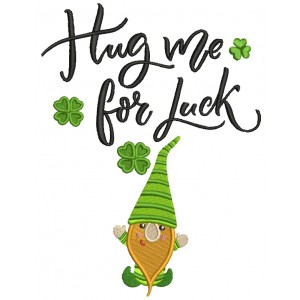 Hug Me For Luck Leprechaun St.Patrick's Day Filled Machine Embroidery Design Digitized Pattern