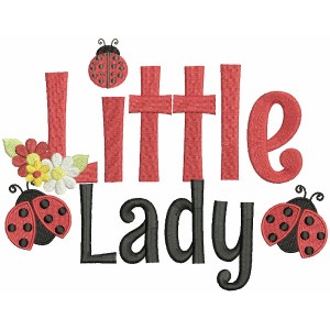 Little Lady Ladybug Filled Machine Embroidery Design Digitized Pattern