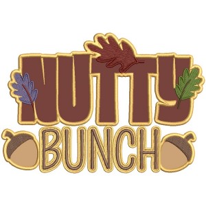Nutty Bunch Fall Applique Thanksgiving Machine Embroidery Design Digitized Pattern