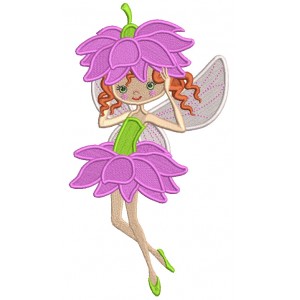 Spring Fairy With Pretty wings Filled Machine Embroidery Design Digitized Pattern