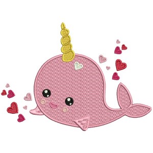 Unicorn Of The Sea Filled Machine Embroidery Design Digitized Pattern