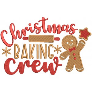 Christmas Baking Crew Gingerbread Man Filled Machine Embroidery Design Digitized Pattern