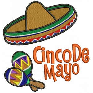 Cinco De Mayo Big Hat Filled Machine Embroidery Design Digitized Pattern