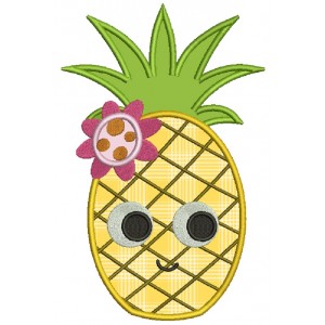 Cute Little Pineapple Applique Machine Embroidery Design Digitized Pattern