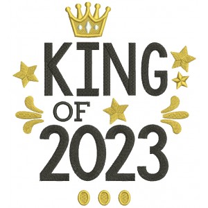 King Of 2023 New Year Filled Machine Embroidery Design Digitized Pattern