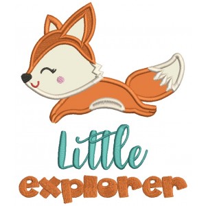 Little Explorer Fox Applique Machine Embroidery Design Digitized Pattern