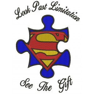 Look Past Limitation See The Gift Autism Awareness Filled Machine Embroidery Design Digitized Pattern