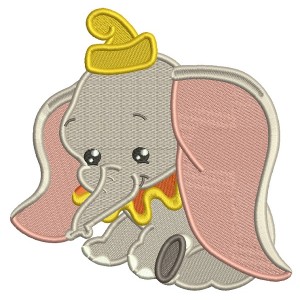 Looks Like Dumbo The Elephant Filled Machine Embroidery Design Digitized Pattern