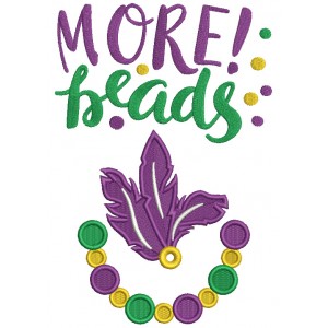 More Beads Mardi Gras Mask Filled Machine Embroidery Design Digitized Pattern