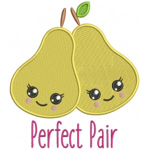 Perfect Pair Valentine's Day Filled Machine Embroidery Design Digitized Pattern