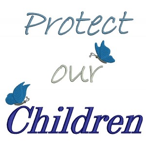 Protect Our Children Child Abuse Awareness Filled Machine Embroidery Design Digitized Pattern