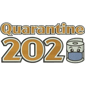 Quarantine 2020 Toilet Paper Wearing a Face Mask Filled Machine Embroidery Design Digitized Pattern