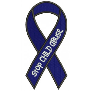 Stop Child Abuse Ribbon Filled Machine Embroidery Design Digitized Pattern