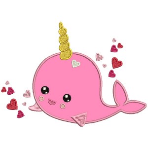 Unicorn Of The Sea Applique Machine Embroidery Design Digitized Pattern