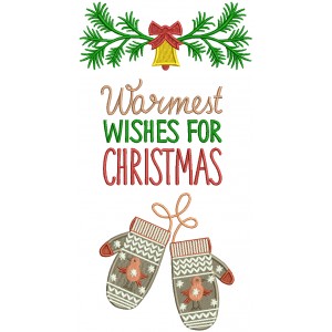 Warmest Wishes For Christmas Filled Machine Embroidery Design Digitized Pattern