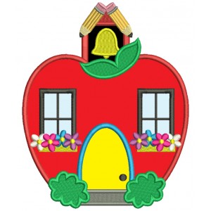 Apple School Applique Machine Embroidery Design Digitized Pattern